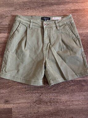 BCBG Pleated Green Shorts